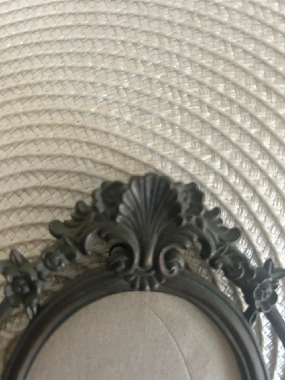 Fetco Ornate Oval Picture Frame in Dark Bronze Tones